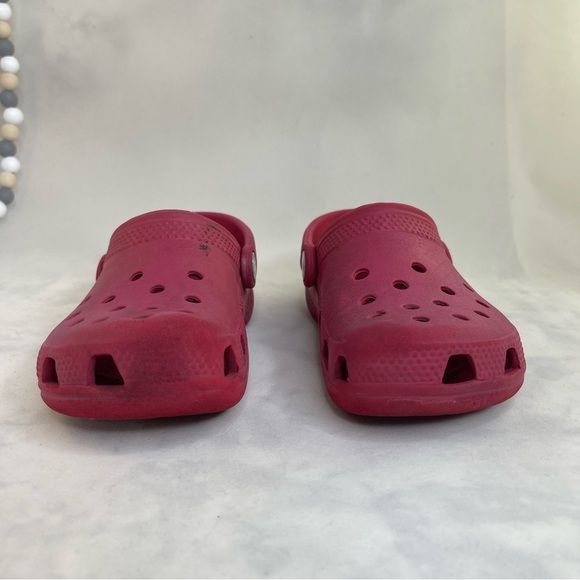 Iconic CROCS Comfort Clogs Red Ventilation Heel Strap water shoes Kids Size C10 - Picture 2 of 8